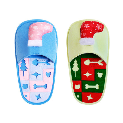 Pet Puzzle Slipper Slow Food Mat Bite Resistant Sniff Toy Cats Dogs Christmas