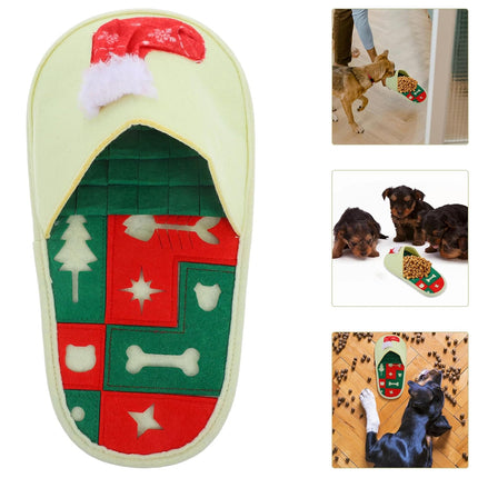 Pet Puzzle Slipper Slow Food Mat Bite Resistant Sniff Toy Cats Dogs Christmas