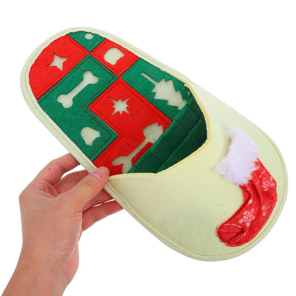 Pet Puzzle Slipper Slow Food Mat Bite Resistant Sniff Toy Cats Dogs Christmas