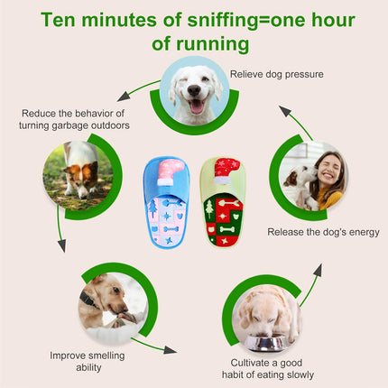 Pet Puzzle Slipper Slow Food Mat Bite Resistant Sniff Toy Cats Dogs Christmas