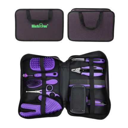 9PCS Pet Grooming Kit Comb Nail Clipper Care Set Hair Brushing Trimming Pet Care
