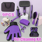 9PCS Pet Grooming Kit Comb Nail Clipper Care Set Hair Brushing Trimming Pet Care