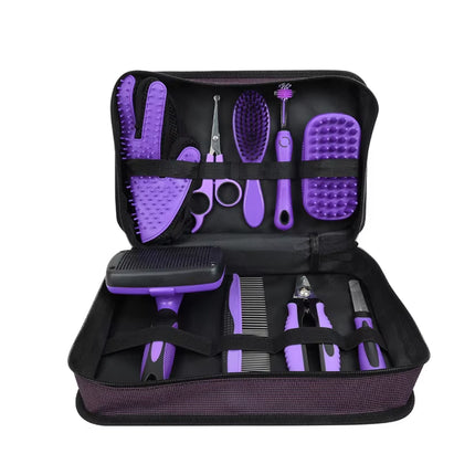 9PCS Pet Grooming Kit Comb Nail Clipper Care Set Hair Brushing Trimming Pet Care