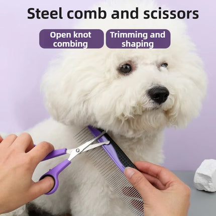 9PCS Pet Grooming Kit Comb Nail Clipper Care Set Hair Brushing Trimming Pet Care