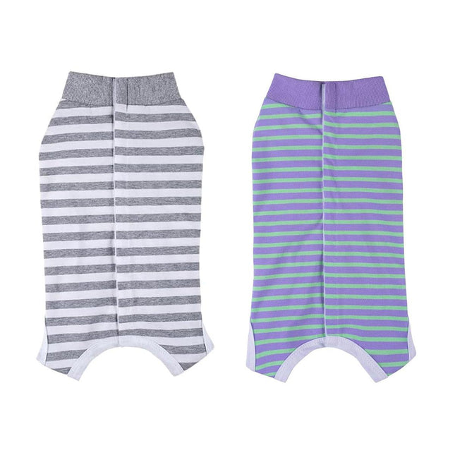 Striped Dog Clothes Belly Protector Vest Tummy Wrap Shirt for Small Dogs Puppies