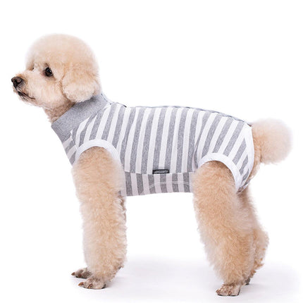 Striped Dog Clothes Belly Protector Vest Tummy Wrap Shirt for Small Dogs Puppies