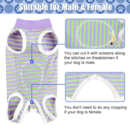 Striped Dog Clothes Belly Protector Vest Tummy Wrap Shirt for Small Dogs Puppies