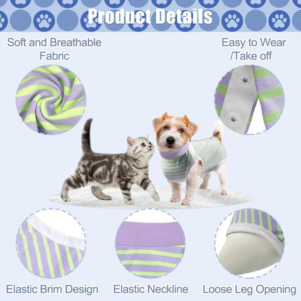 Striped Dog Clothes Belly Protector Vest Tummy Wrap Shirt for Small Dogs Puppies