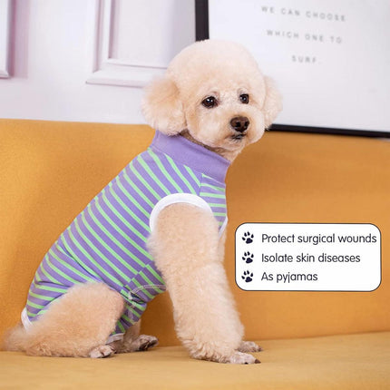 Striped Dog Clothes Belly Protector Vest Tummy Wrap Shirt for Small Dogs Puppies