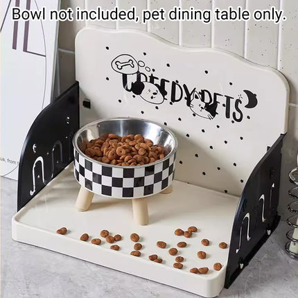 Pet Dining Table Adjustable Height Durable Easy to Clean Dog Cat Bowl Stand