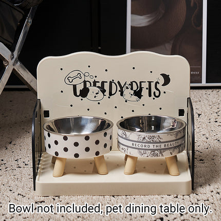 Pet Dining Table Adjustable Height Durable Easy to Clean Dog Cat Bowl Stand