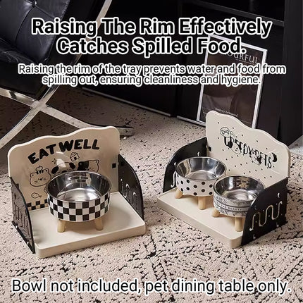 Pet Dining Table Adjustable Height Durable Easy to Clean Dog Cat Bowl Stand