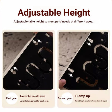 Pet Dining Table Adjustable Height Durable Easy to Clean Dog Cat Bowl Stand