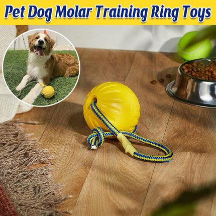 Pet Toys Dog Teething Training Toy Round Pull Ring Chew Ball Durable Play