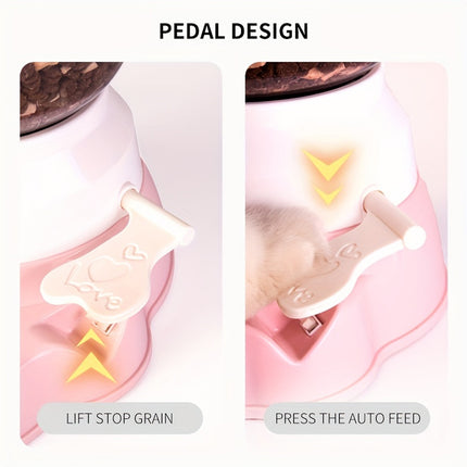 Cat Dog Feeder Water Dispenser Set Large Capacity Automatic Pet Feeding Bowl