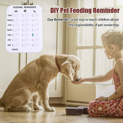 Pet Feeding Reminder Chart 3 Meals Daily Magnetic