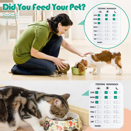 Pet Feeding Reminder Chart 3 Meals Daily Magnetic