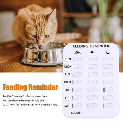 Pet Feeding Reminder Chart 3 Meals Daily Magnetic