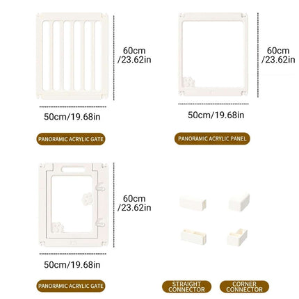 Modular Acrylic Dog Playpen 10 Panel Freestanding Fence