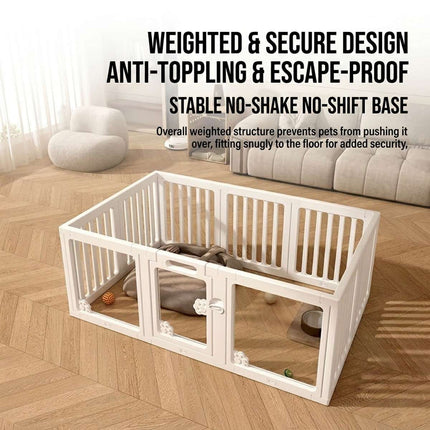 Modular Acrylic Dog Playpen 10 Panel Freestanding Fence
