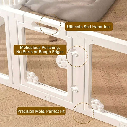 Modular Acrylic Dog Playpen 10 Panel Freestanding Fence