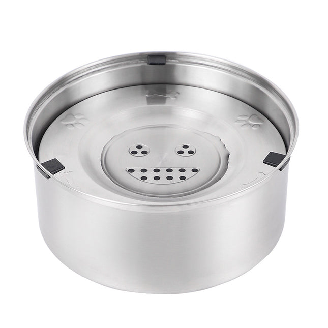 1L/3L Large Capacity Stainless Steel Dog Bowl Floating Water Bowl Non-Spill