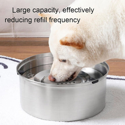 1L/3L Large Capacity Stainless Steel Dog Bowl Floating Water Bowl Non-Spill
