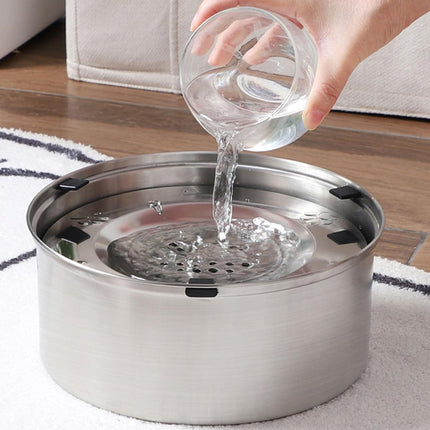 1L/3L Large Capacity Stainless Steel Dog Bowl Floating Water Bowl Non-Spill