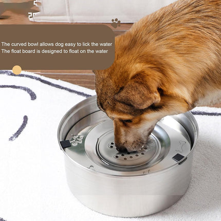 1L/3L Large Capacity Stainless Steel Dog Bowl Floating Water Bowl Non-Spill