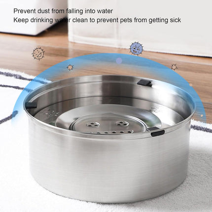 1L/3L Large Capacity Stainless Steel Dog Bowl Floating Water Bowl Non-Spill