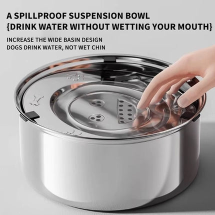 1L/3L Large Capacity Stainless Steel Dog Bowl Floating Water Bowl Non-Spill