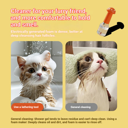 Handheld Pet Shampoo Foamer Dispenser Bottle for Dog Cat Grooming Bath Salon