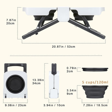 Foldable Pet Dining Food Bowl Table Non Slip for Dogs Cats Home Travel Daily Use