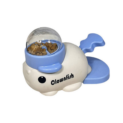 Clownfish Style Treat Dispenser Pet Puzzle Toy White Blue
