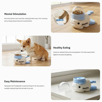Clownfish Style Treat Dispenser Pet Puzzle Toy White Blue
