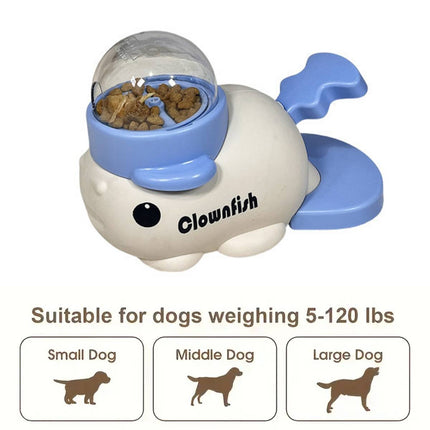 Clownfish Style Treat Dispenser Pet Puzzle Toy White Blue
