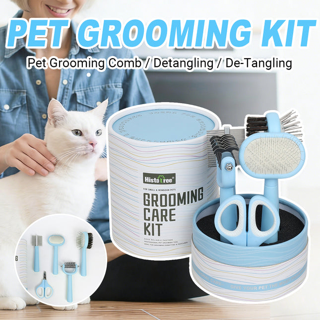 Small Pet Grooming Kit Comb Brush Nail Clipper Set Cat Dog Hair Care Essentials