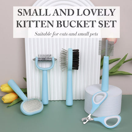 Small Pet Grooming Kit Comb Brush Nail Clipper Set Cat Dog Hair Care Essentials