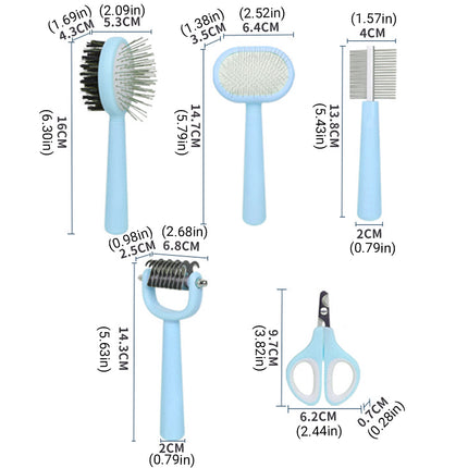 Small Pet Grooming Kit Comb Brush Nail Clipper Set Cat Dog Hair Care Essentials