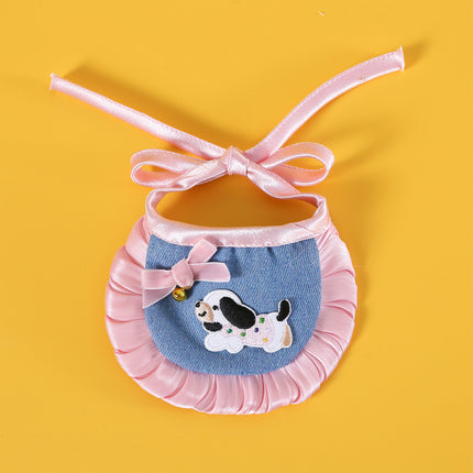 Pet Clothes Set Lace Bib with Hat Soft Cotton for Dogs Cats Wear Decoration