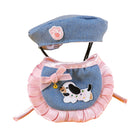 Pet Clothes Set Lace Bib with Hat Soft Cotton for Dogs Cats Wear Decoration