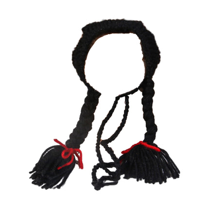 Cat Headwear Handmade Braid Hat Cat Wig Hat Cat Hair Accessory Pet Decoration