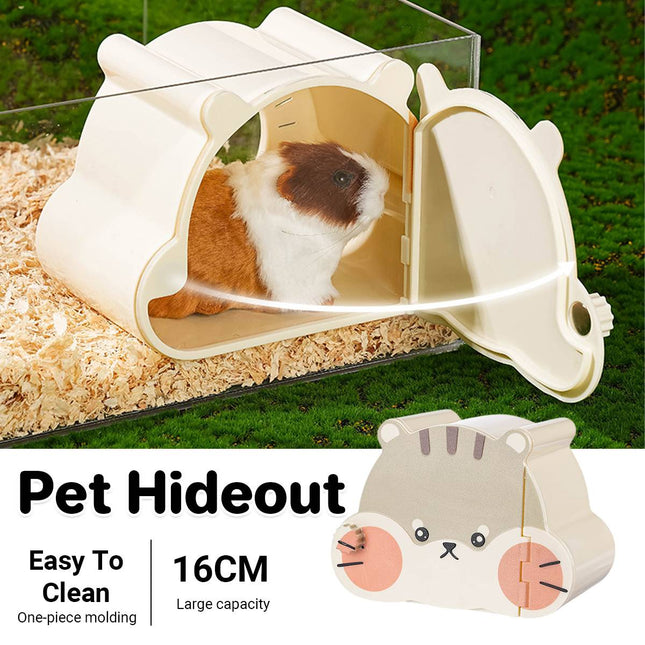Plastic Hamster Hideout House with Open Door 16cm