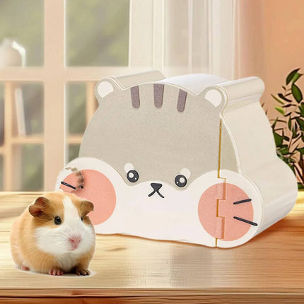 Plastic Hamster Hideout House with Open Door 16cm