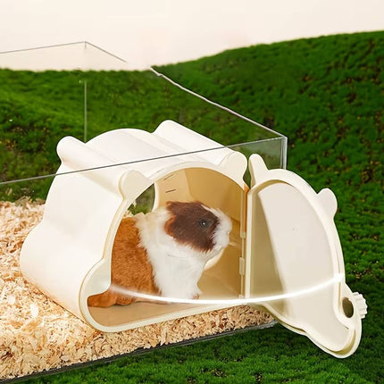 Plastic Hamster Hideout House with Open Door 16cm