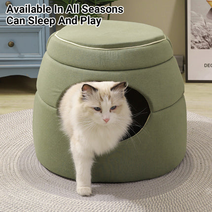 Pet Nest Tree Hole Design Cat Bed Dog House Soft Cozy Sleeping Cave for Indoor