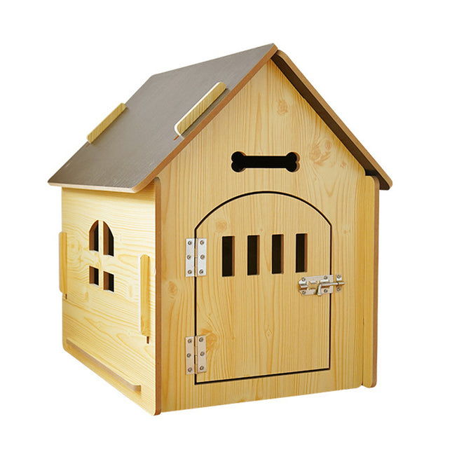Wooden Pet House Detachable Dog Bed Cat House For Indoor Outdoor Use Comfortable
