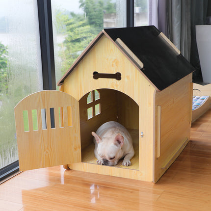 Wooden Pet House Detachable Dog Bed Cat House For Indoor Outdoor Use Comfortable