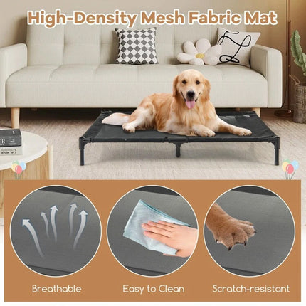 Outdoor Pet Camp Bed with Canopy Large Dogs Mesh Summer Breathable Kennel