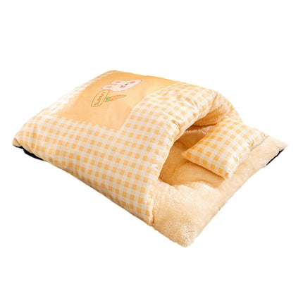 Pet Nest Autumn Winter Warm Semi Closed Kitten Bed Animal Slipper Style Cat Nest